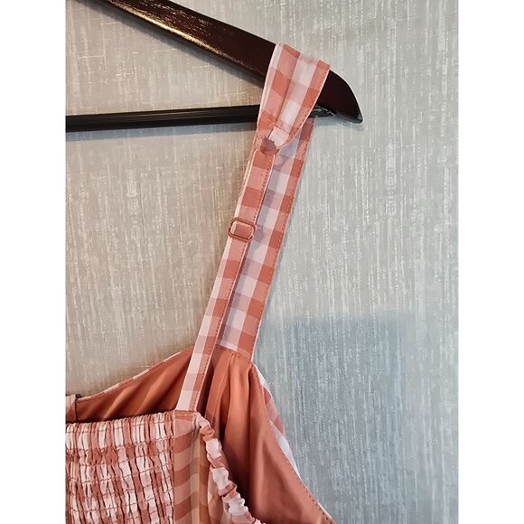 Torrid Size 2X Gingham Smocked Babydoll Tank Top Adjustable Straps New - Picture 4 of 13